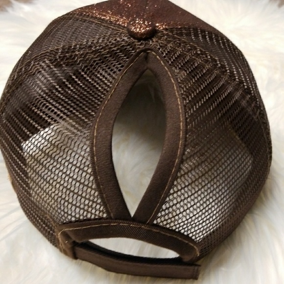 Glitter Ponytail Baseball Hat - Picture 7 of 8